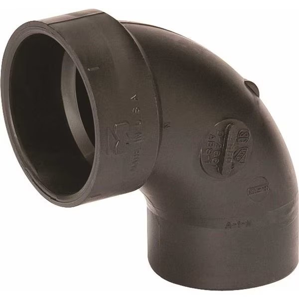 1-1/2 in. ABS DWV 90 Degree Spigot x Hub Street Elbow, Nibco, Mfr#: C58072HD112